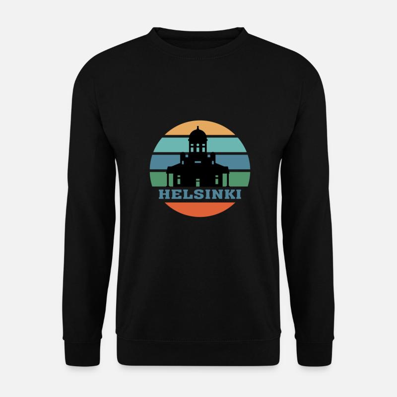 Helsinki City Skyline Finnland Wahrzeichen - Unisex Pullover - Schwarz
