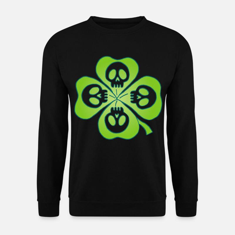 Skulls and four leaf clover - Unisex Sweatshirt - black