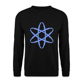 Atom Symbol Atomkraft Wissenschaft - Unisex Pullover - Schwarz - Vorne - Alina (178cm) & Michal (187cm)