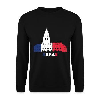 Arras City Skyline Frankreich Landmark Map - Unisex Pullover - Schwarz - Vorne - Alina (178cm) & Michal (187cm)