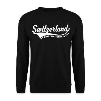 Schweiz Geschichte - Unisex Pullover - Schwarz - Vorne - Alina (178cm) & Michal (187cm)