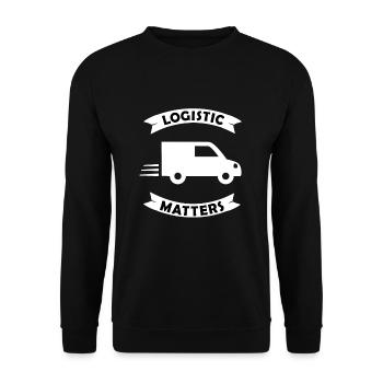 Logistik und Transport - Unisex Pullover - Schwarz - Vorne - Alina (178cm) & Michal (187cm)