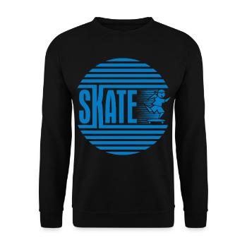 Patinage rétro rétro circulaire bleu - Sweat-shirt Unisexe - noir - Devant - Alina (178cm) & Michal (187cm)