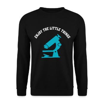 Microscope Joy: Enjoy the Little Things - Unisex Sweatshirt - black - Front - Alina (178cm) & Michal (187cm)