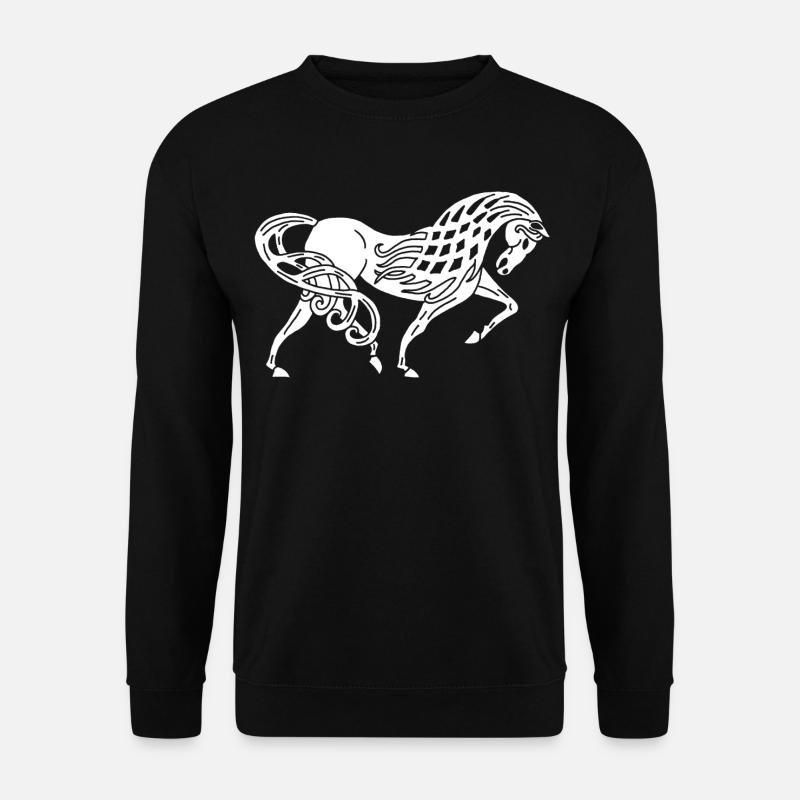 Keltisches weißes Pferd - Unisex Pullover - Schwarz