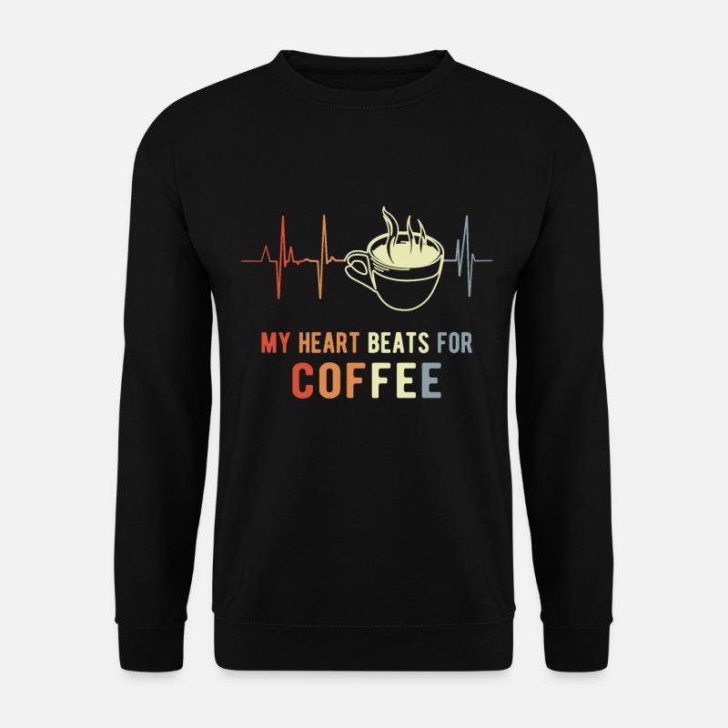 Kaffee Herzschlag - Unisex Pullover - Schwarz