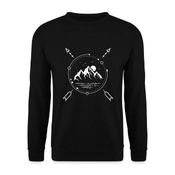 les montagnes - Sweat-shirt Unisexe - noir - Devant - Alina (178cm) & Michal (187cm)