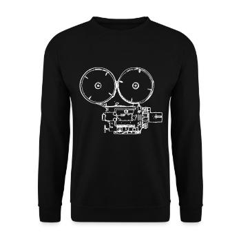 Vintage Filmkamera - Unisex Pullover - Schwarz - Vorne - Alina (178cm) & Michal (187cm)