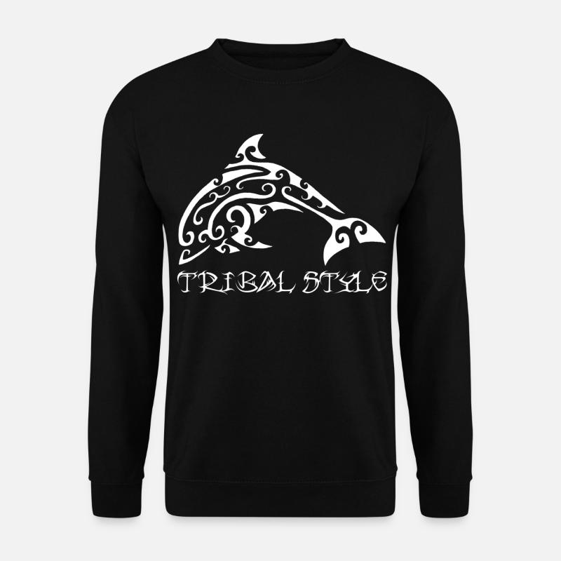 Polynesischer weißer Delphin - Unisex Pullover - Schwarz