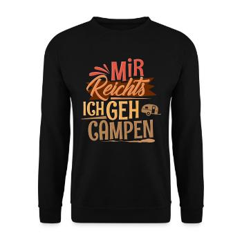 Mir Reichts Ich Geh Campen - Unisex Pullover - Schwarz - Vorne - Alina (178cm) & Michal (187cm)