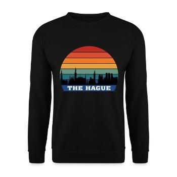 La Haye Skyline Silhouette Souvenir Pays-Bas - Sweat-shirt Unisexe - noir - Devant - Alina (178cm) & Michal (187cm)
