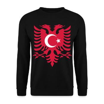 Albanien Türkei Flagge - Unisex Pullover - Schwarz - Vorne - Alina (178cm) & Michal (187cm)