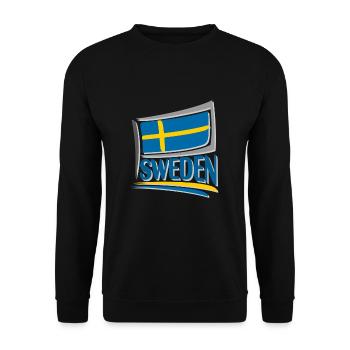 Souvenir de la Suède, voyage drapeau Suède - Sweat-shirt Unisexe - noir - Devant - Alina (178cm) & Michal (187cm)