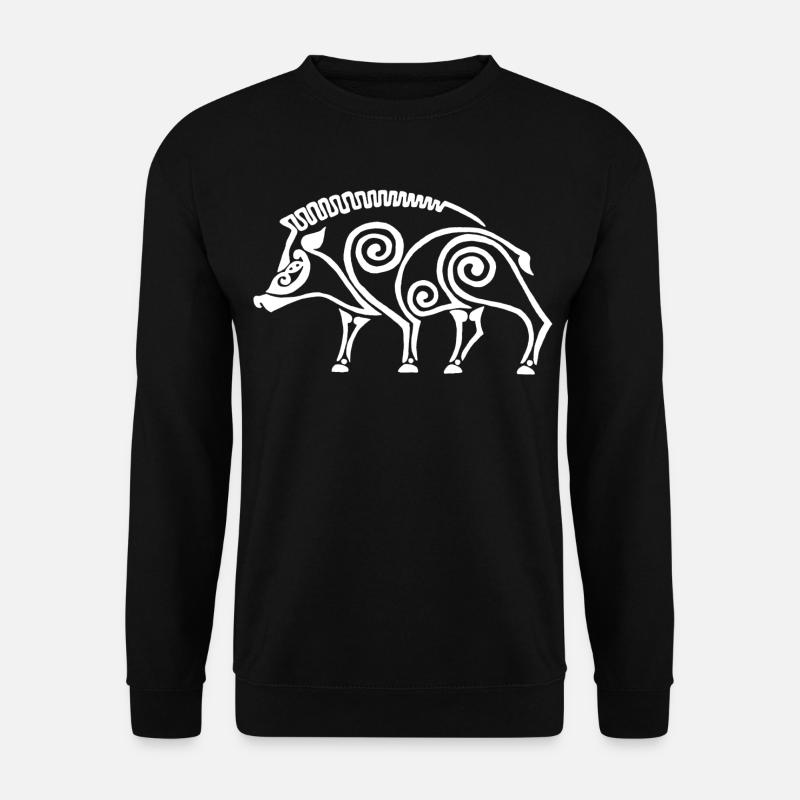 weißer keltischer Eber - Unisex Pullover - Schwarz