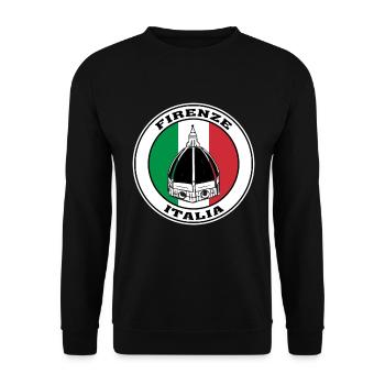 Firenze Italia Reiseaufkleber Italienische Flagge Florenc - Unisex Pullover - Schwarz - Vorne - Alina (178cm) & Michal (187cm)