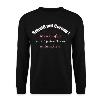 Corona/Covid19/Scheiß auf Corona - Unisex Pullover - Schwarz - Vorne - Alina (178cm) & Michal (187cm)