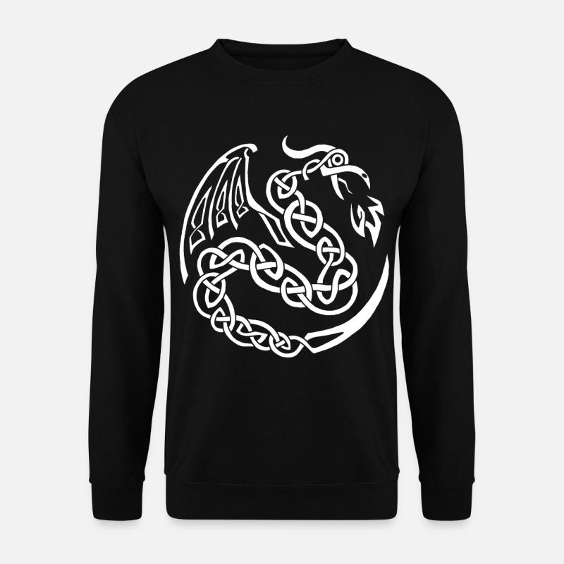 White celtic dragon - Unisex Sweatshirt - black