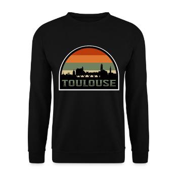 Toulouse France Skyline French Travel Souvenir - Unisex Sweatshirt - black - Front - Alina (178cm) & Michal (187cm)
