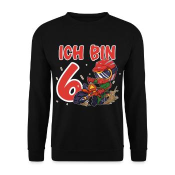 Ich Bin 6 Motocross - Unisex Pullover - Schwarz - Vorne - Alina (178cm) & Michal (187cm)
