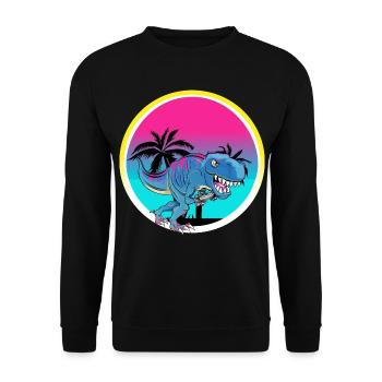 Gamer Gaming T Rex - Unisex Sweatshirt - black - Front - Alina (178cm) & Michal (187cm)