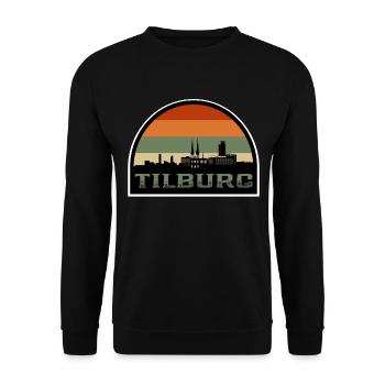 Tilburg Niederlande Skyline Silhouette Niederländische Flagge - Unisex Pullover - Schwarz - Vorne - Alina (178cm) & Michal (187cm)