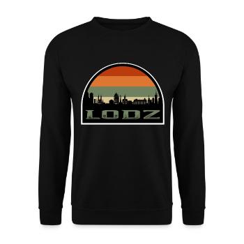 Lodz Pologne Skyline Silhouette Drapeau Polonais Voyage - Sweat-shirt Unisexe - noir - Devant - Alina (178cm) & Michal (187cm)