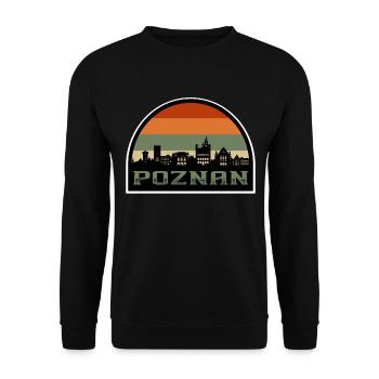 Poznan Poland Skyline Travel Souvenir Polish Flag - Unisex Sweatshirt - black - Front - Alina (178cm) & Michal (187cm)