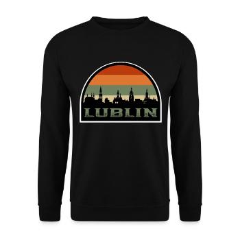 Lublin Pologne Skyline Voyage Drapeau Polonais Souvenirs - Sweat-shirt Unisexe - noir - Devant - Alina (178cm) & Michal (187cm)