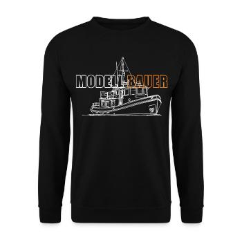 Modellbau Schiffe - Unisex Pullover - Schwarz - Vorne - Alina (178cm) & Michal (187cm)