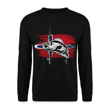 Norway fishing - Unisex Sweatshirt - black - Front - Alina (178cm) & Michal (187cm)