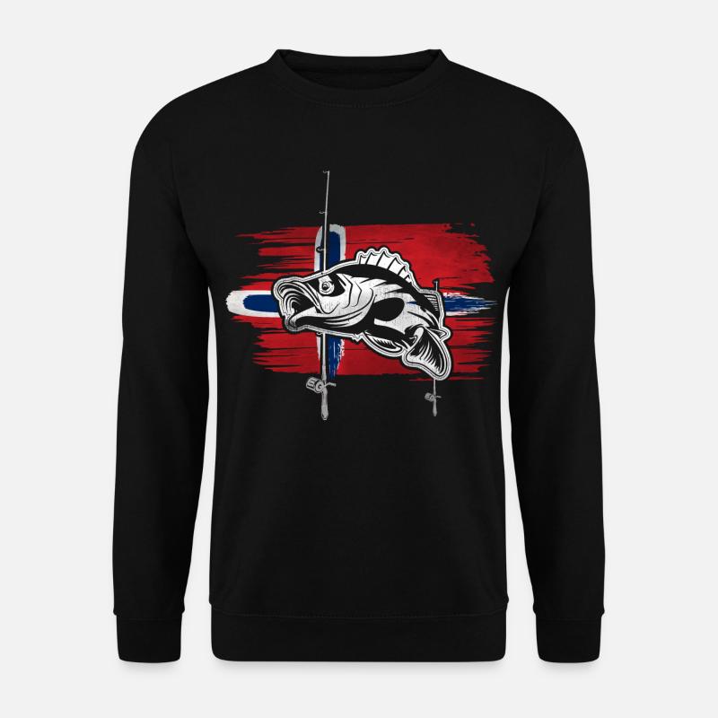 Norwegen Angeln - Unisex Pullover - Schwarz