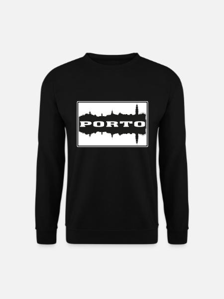 Porto Portugal Reise Souvenir Skyline Silhouette - Unisex Pullover - Schwarz
