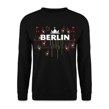 I love Berlin - Unisex Sweatshirt - black - Front - Alina (178cm) & Michal (187cm)
