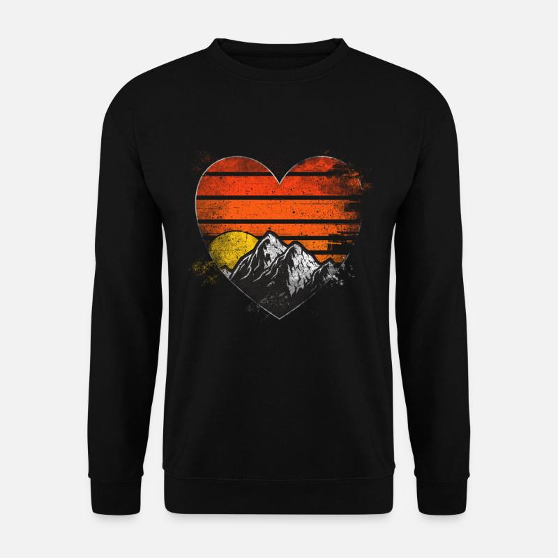 Berge Herz - Unisex Pullover - Schwarz