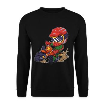 Motocross - Sweat-shirt Unisexe - noir - Devant - Alina (178cm) & Michal (187cm)