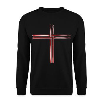 Baguettes de tambour batteur batteur cross - Sweat-shirt Unisexe - noir - Devant - Alina (178cm) & Michal (187cm)