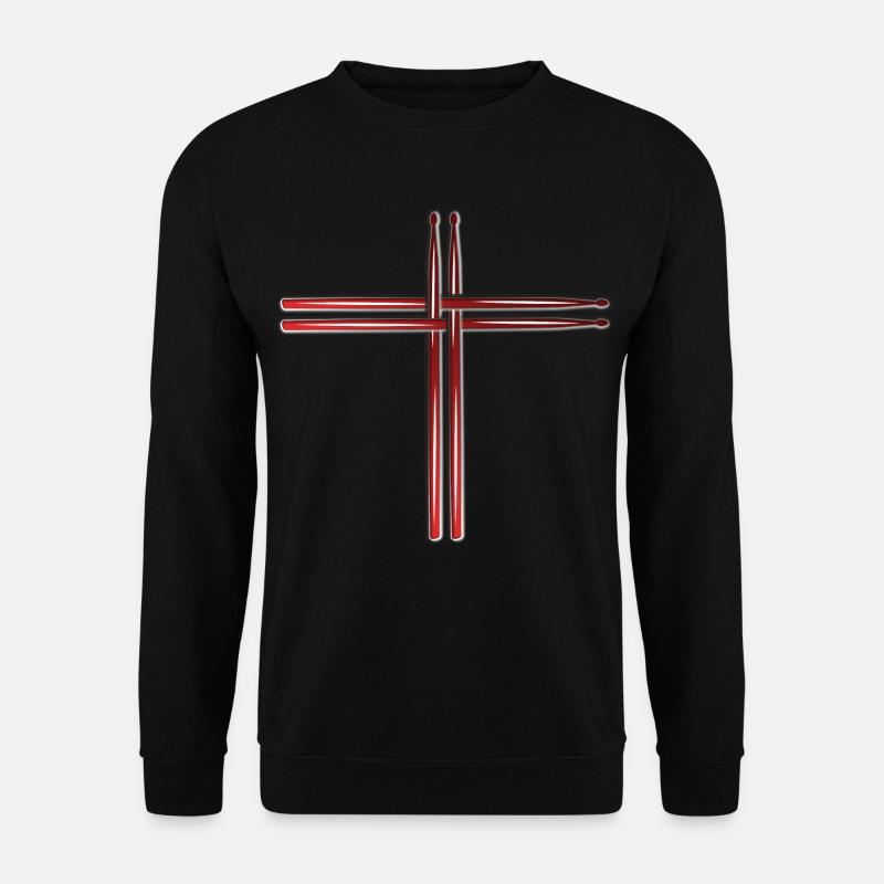 Drum sticks drummer drummer cross - Unisex Sweatshirt - black