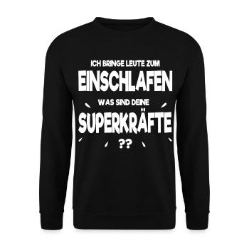 Anästhesie Anästhesist Superkräfte Geschenk lustig - Unisex Pullover - Schwarz - Vorne - Alina (178cm) & Michal (187cm)
