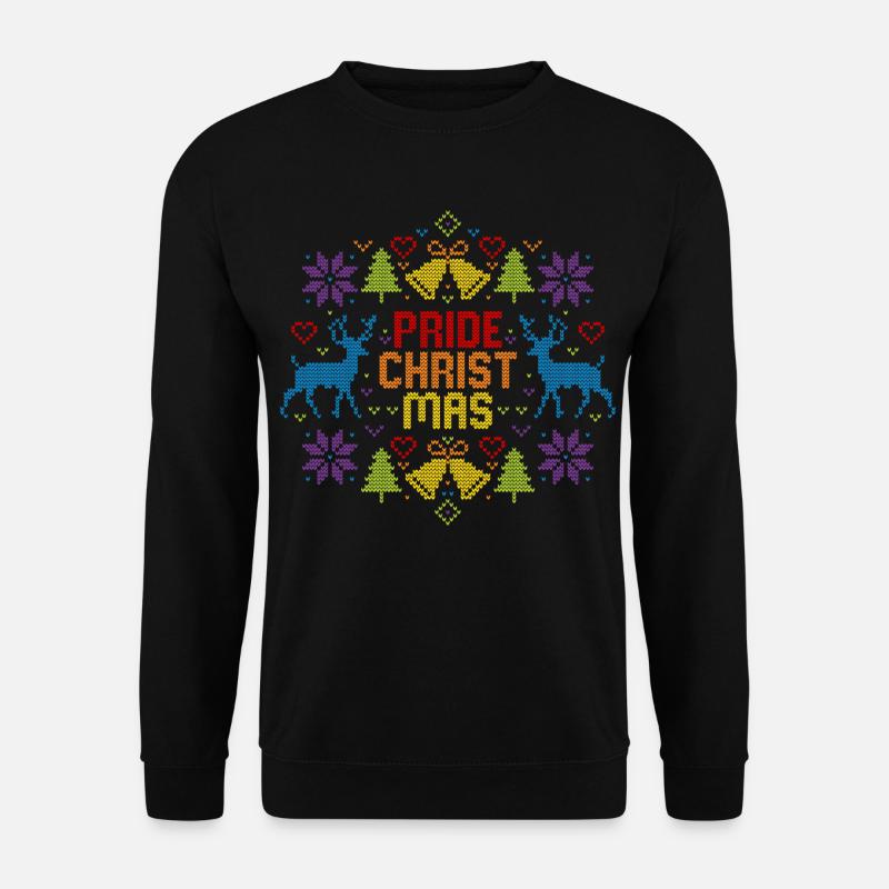 Ugly Christmas Pride Christmas LGBTQ Regenbogen - Unisex Pullover - Schwarz