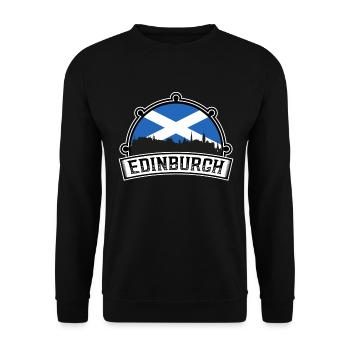 Édimbourg Ecosse Skyline Voyage Souvenir Scottis - Sweat-shirt Unisexe - noir - Devant - Alina (178cm) & Michal (187cm)