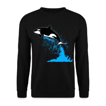 Orca, killer whale, killer whale, killer whale, sea - Unisex Sweatshirt - black - Front - Alina (178cm) & Michal (187cm)