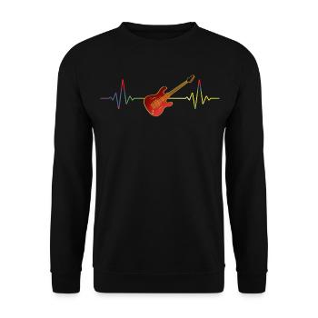 Musicien Heartbeat - Cadeau pour guitariste guitariste - Sweat-shirt Unisexe - noir - Devant - Alina (178cm) & Michal (187cm)