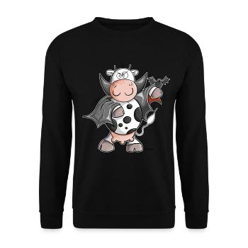 Dracula Cow I Vampire Fun - Unisex Sweatshirt - black - Front - Alina (178cm) & Michal (187cm)