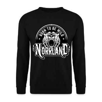 Geboren, um wildes Norrland zu sein - Unisex Pullover - Schwarz - Vorne - Alina (178cm) & Michal (187cm)