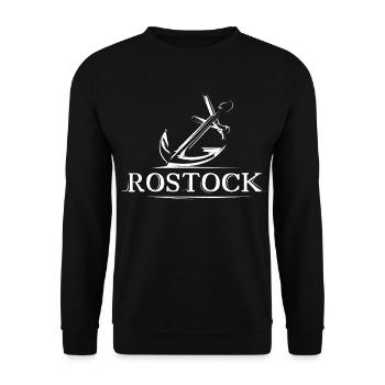 rostock see anker geschenk idee symbol icon logo - Unisex Pullover - Schwarz - Vorne - Alina (178cm) & Michal (187cm)