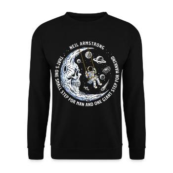 Mond-Astronaut sternen Weltraum - Unisex Pullover - Schwarz - Vorne - Alina (178cm) & Michal (187cm)