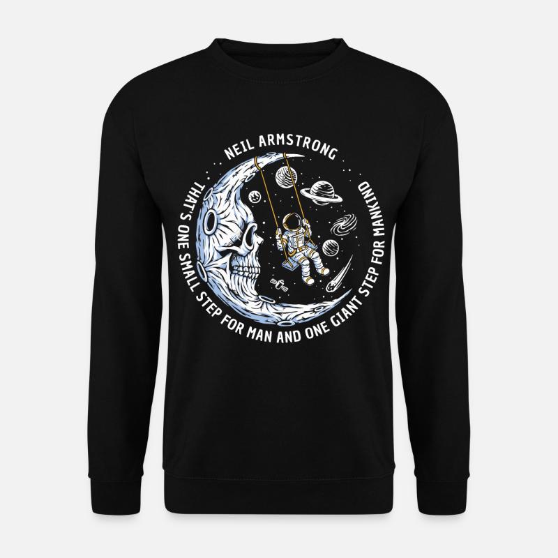 moon astronaut stars space - Unisex Sweatshirt - black
