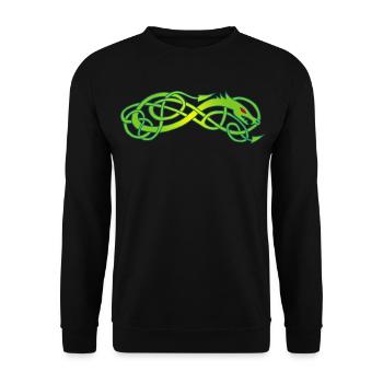 Celtic green snake - Unisex Sweatshirt - black - Front - Alina (178cm) & Michal (187cm)