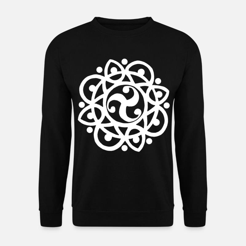 Celtic flower and sun (white) - Unisex Sweatshirt - black