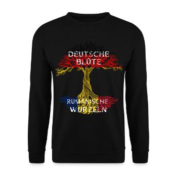 Rumänien Rumäne Herkunft Abstammung Vaterland - Unisex Pullover - Schwarz - Vorne - Alina (178cm) & Michal (187cm)